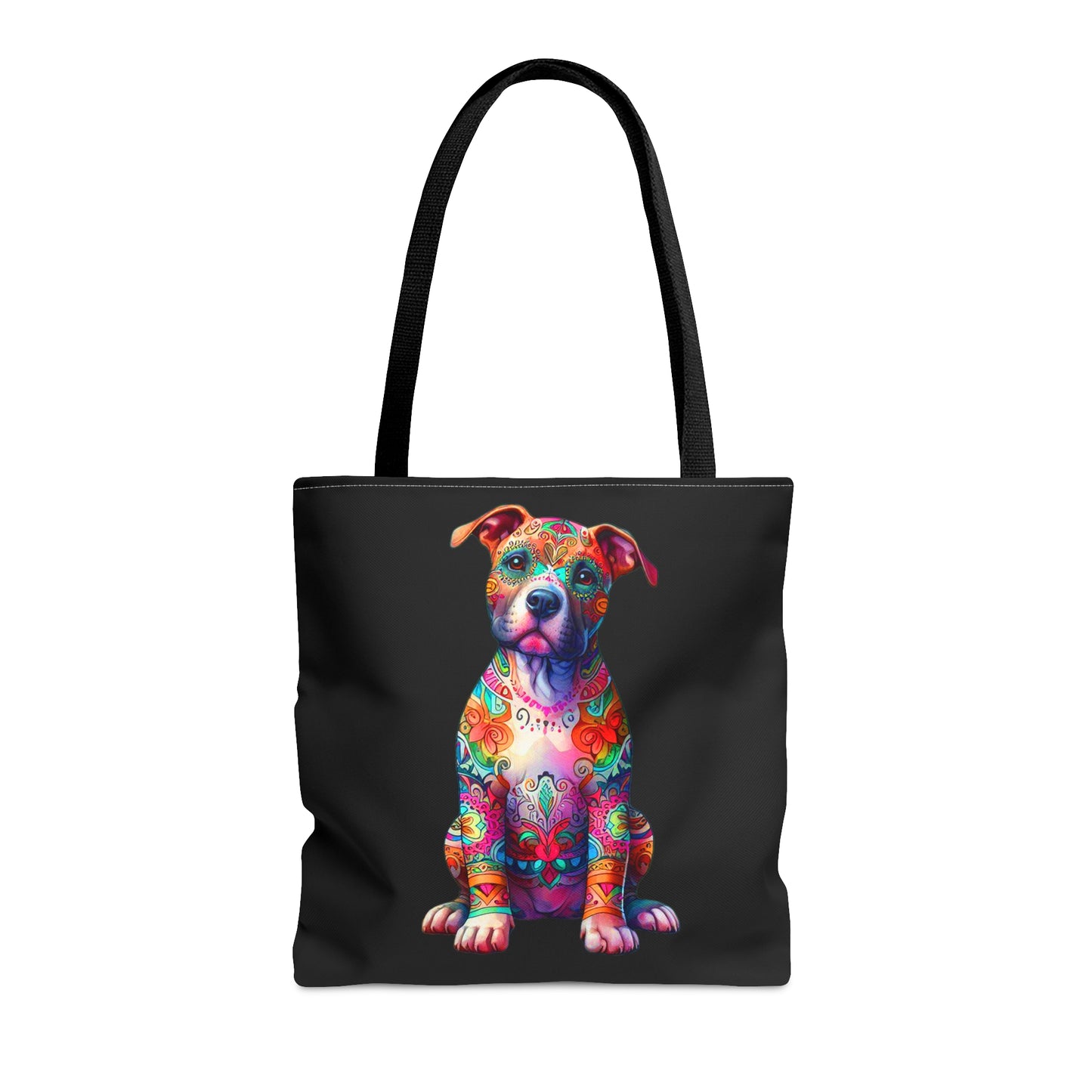 Vibrant Neon Floral Pitbull Tote, Dog Lover Bag, Rescue Dog, Pitbull Lover Beach Bag, Dog Mom, Pittie Mom, Gifts for Pet Owners