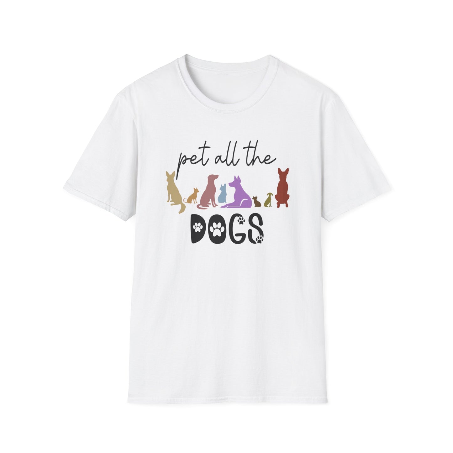 Pet All The Dogs Softstyle Tee - Four More Paws