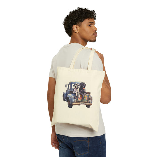 Great Dane Dog Mom Vintage Truck Cotton Canvas Tote Bag