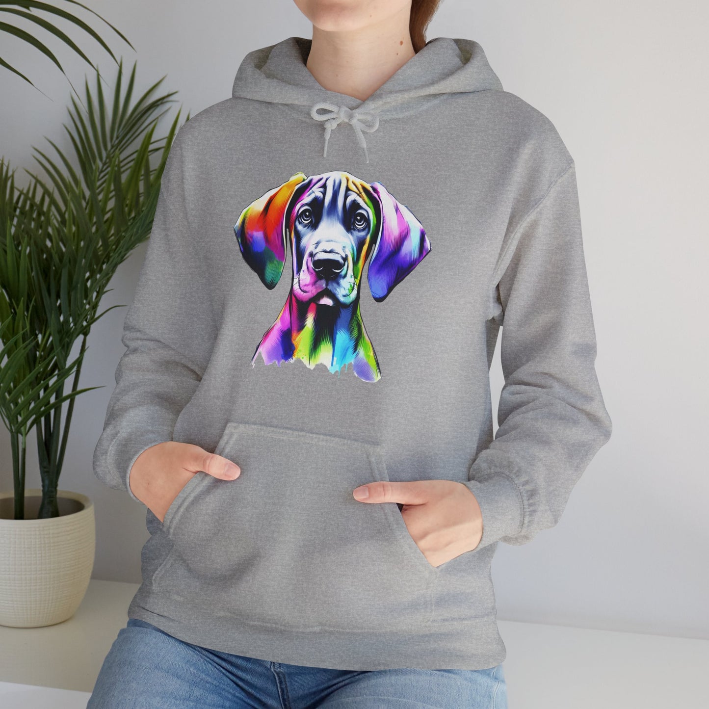 Neon Great Dane Dog Lover Hoodie