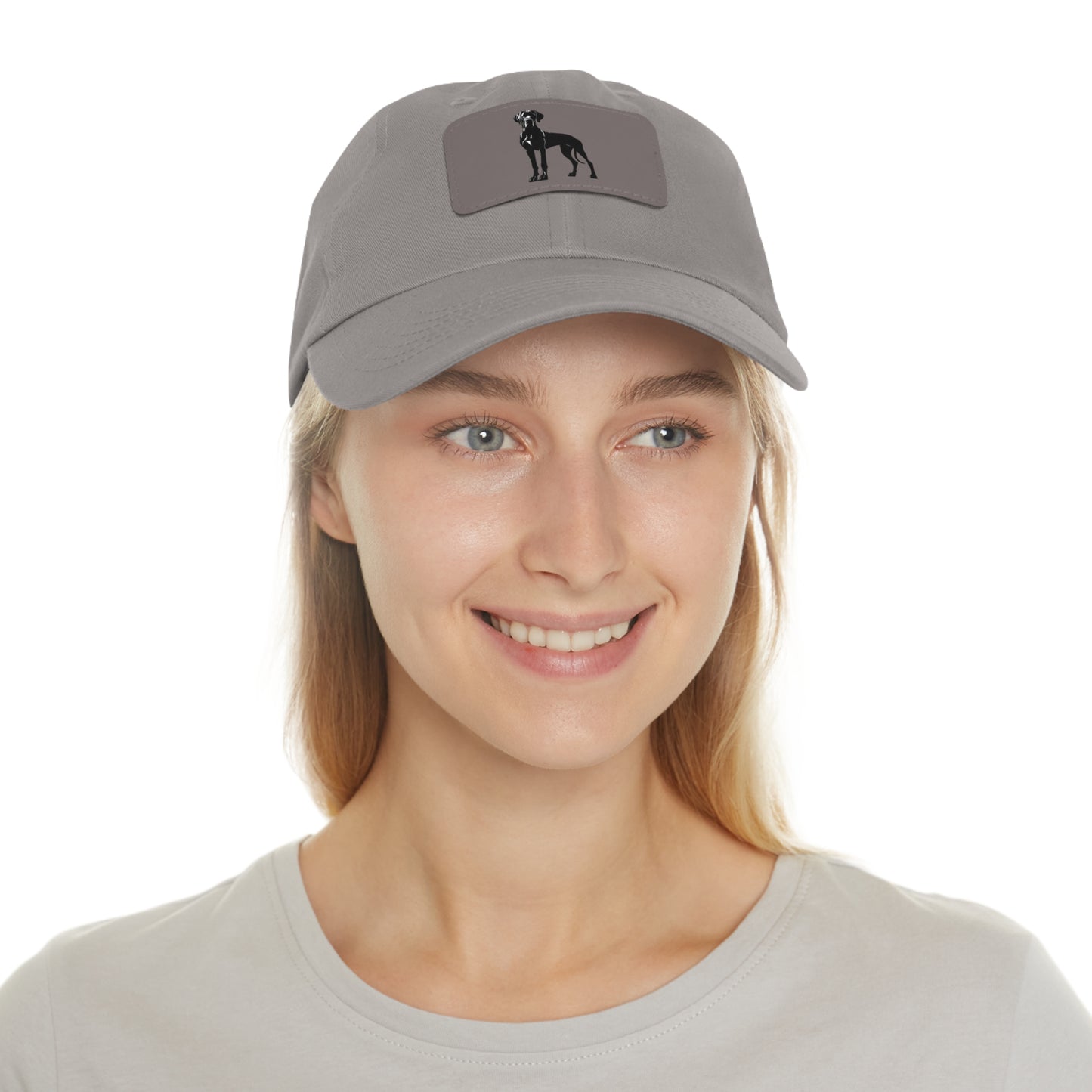 Great Dane with Natural Ears Silhouette Summer Ball Cap