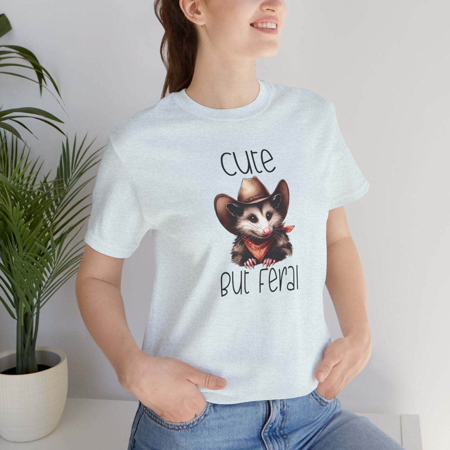 Cute But Feral Funny Opossum Tee