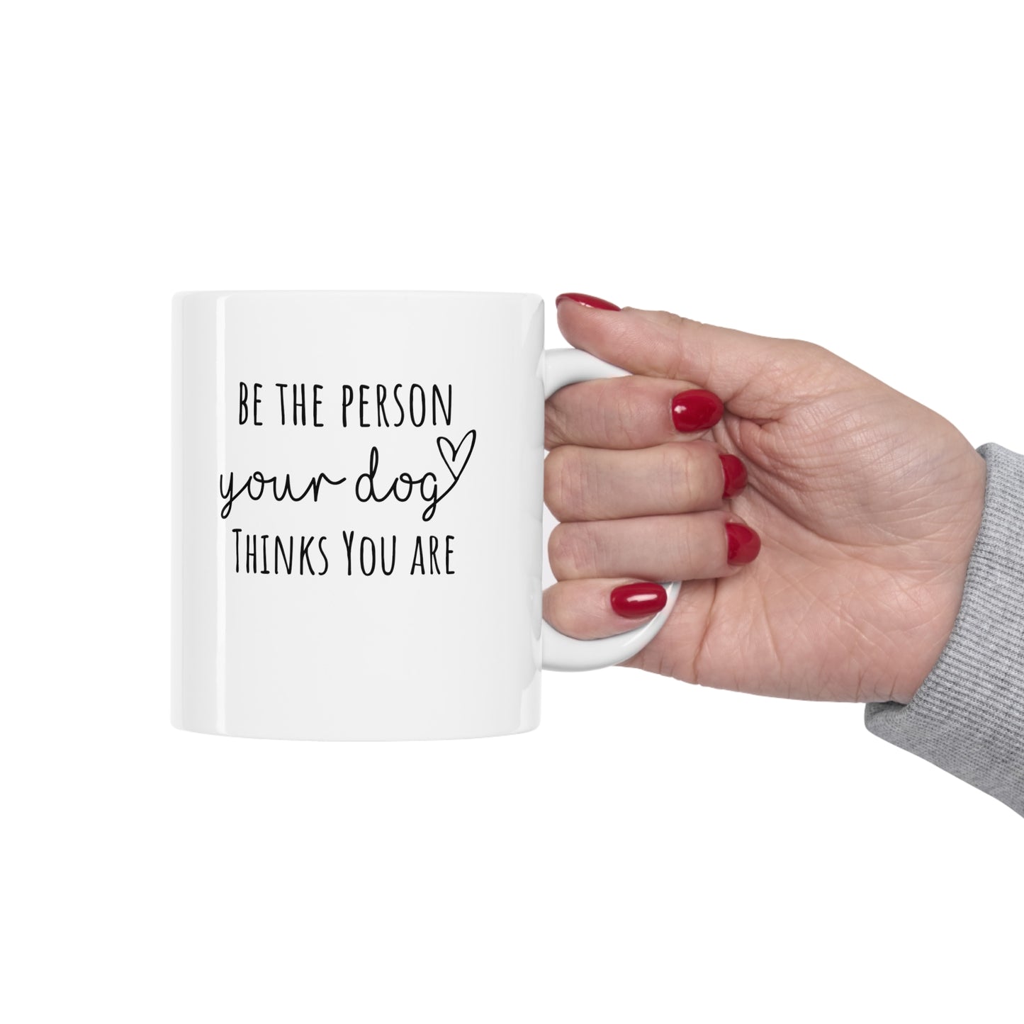 Be The Person Your Dog Thinks You Are Great Dane Floral with Heart Ceramic Mug 11oz