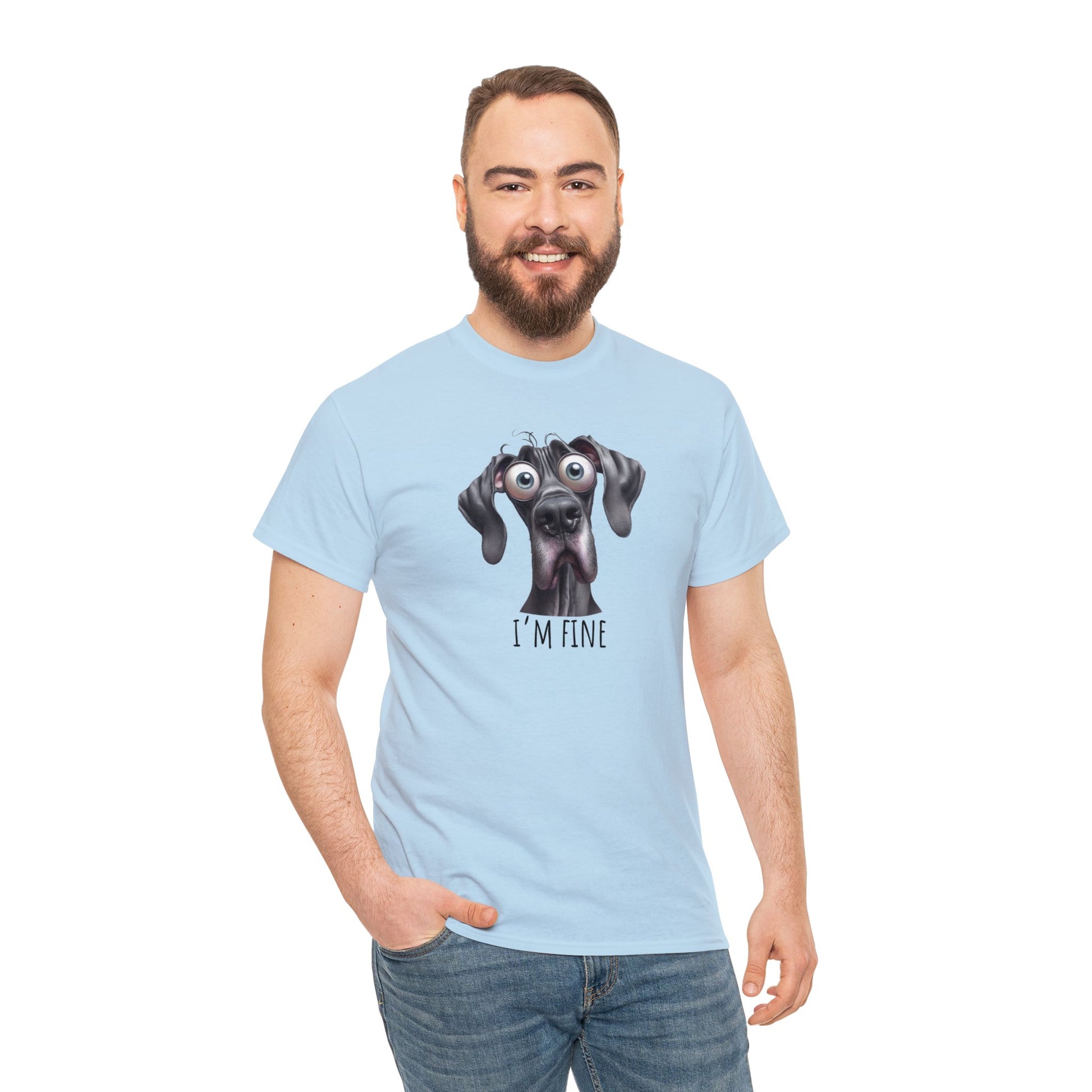 I'm Fine Great Dane Unisex Heavy Cotton Tee - Four More Paws