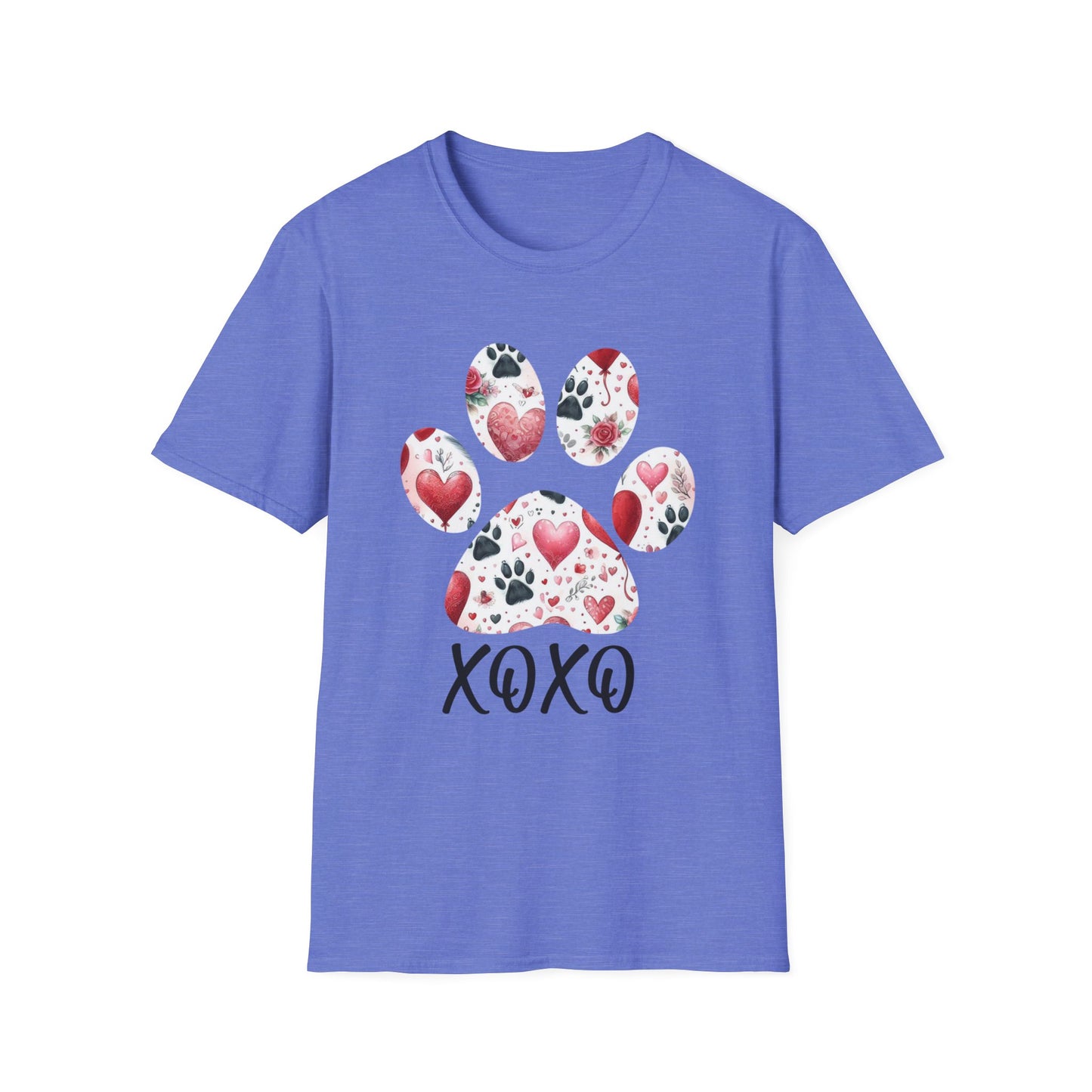 XOXO Paw Shirt, Dog Valentine Day Soft Style shirt gift, Valentine's Day Gift, Valentine Shirt Women, Gift Tee Dog Owner, Animal Tee Lover