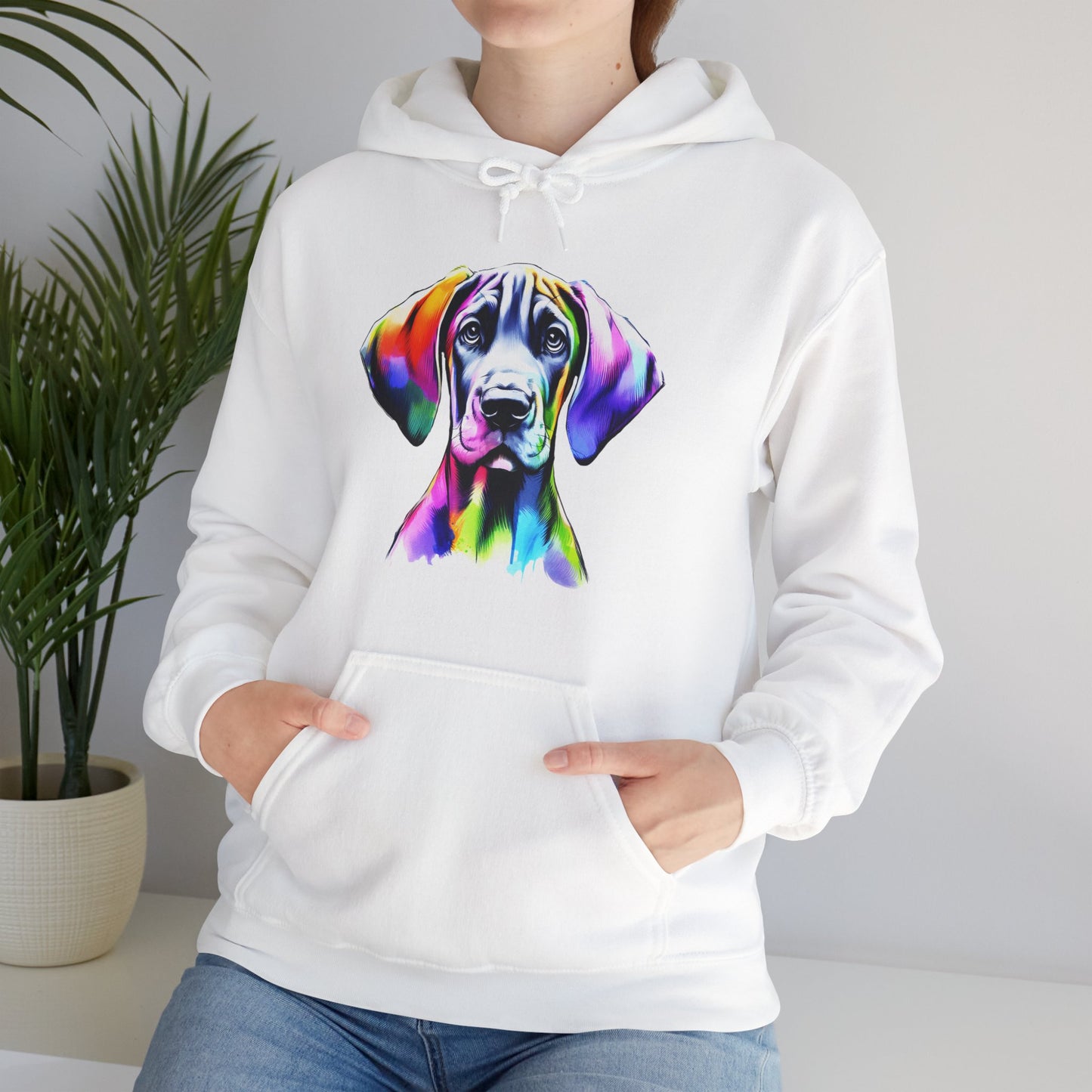 Neon Great Dane Dog Lover Hoodie