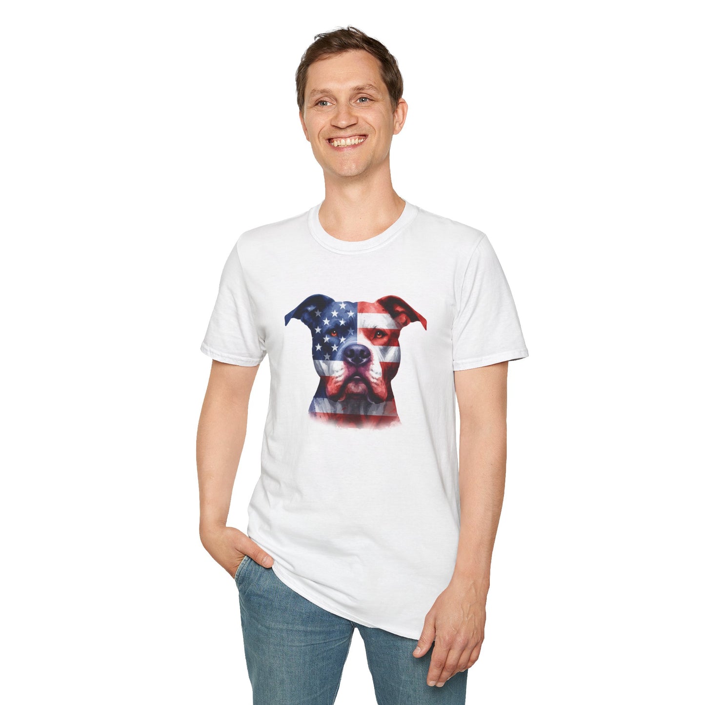 Patriotic Pit Bull Dog Shirt - Four More Paws