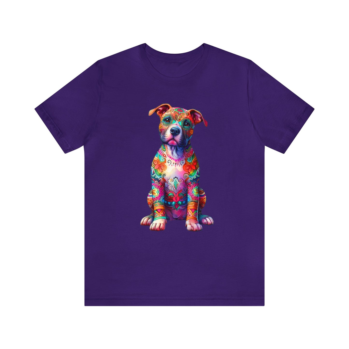 Vibrant Neon Floral Pitbull unisex Jersey Tee ,Dog Lover Shirt, Rescue Dog Shirt, Pitbull Lover, Dog Mom Shirt, Dog Mom Gift, Pittie Mom