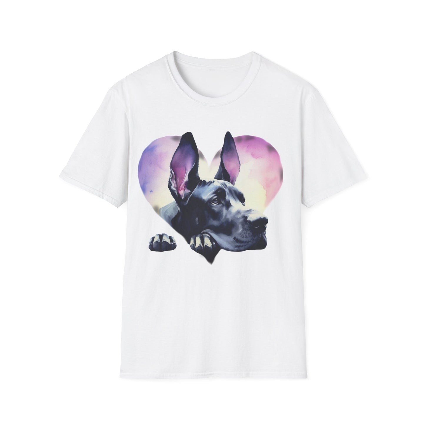 Great Dane Heart Abstract Unisex Softstyle T-Shirt