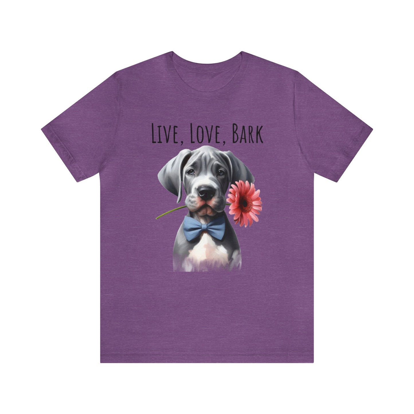 Live Love Bark Great Dane Puppy Unisex Jersey Short Sleeve Tee