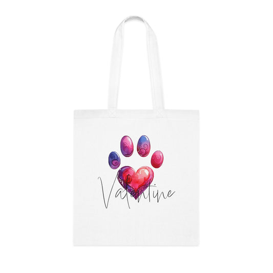 Paw Print Heart Tote Bag, Valentine Tote Bag, Love Tote Bag, Valentine Gift for Animal Lover, Cute Valentine Tote, Valentine Bag,