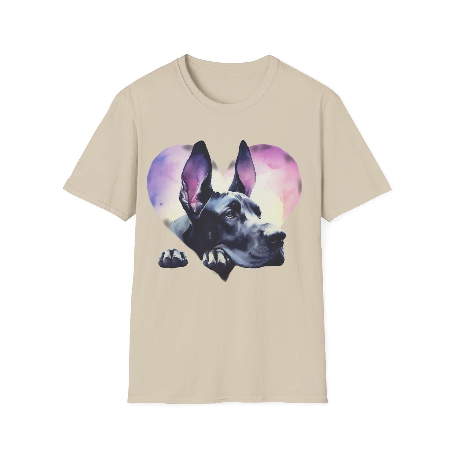 Great Dane Heart Abstract Unisex Softstyle T-Shirt