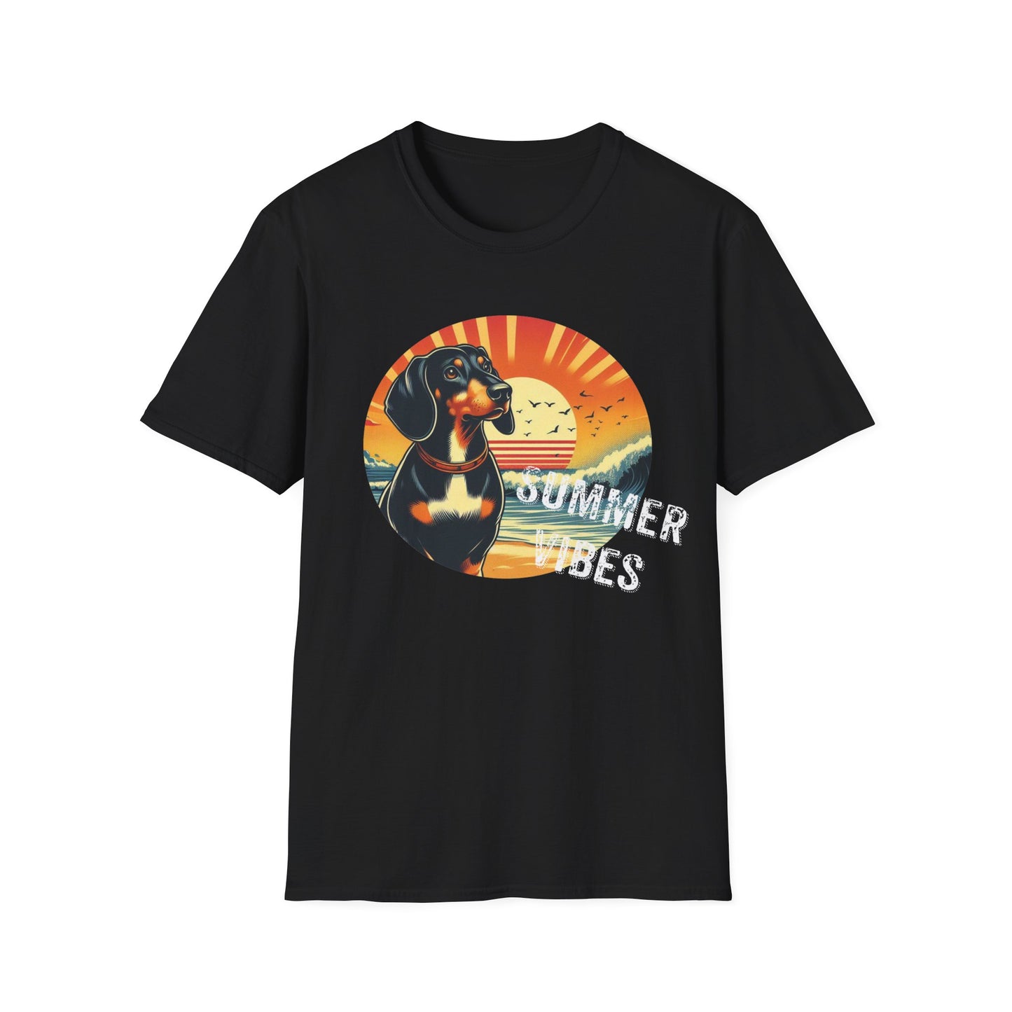 Dachshund Summer Vibes Beach Tee Shirt