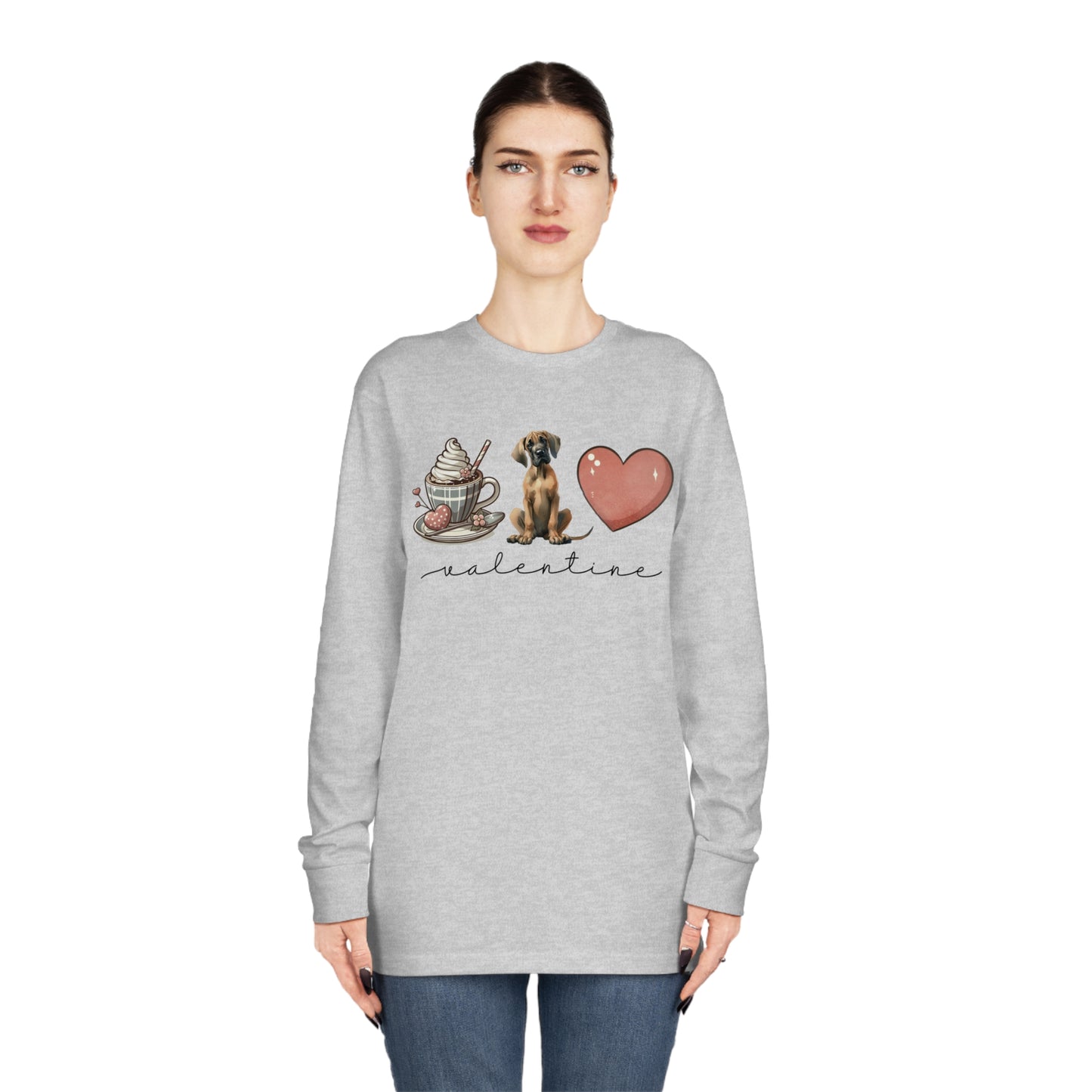 Valentine Dog long-sleeved tee, Love Dog Shirt, Valentine Shirt,Valentine Sweater,Valentine Crewneck Lovely Dog Shirts, Dogs Be My Valentine