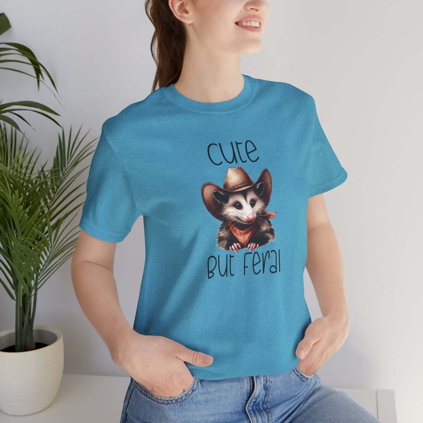 Cute But Feral Funny Opossum Tee