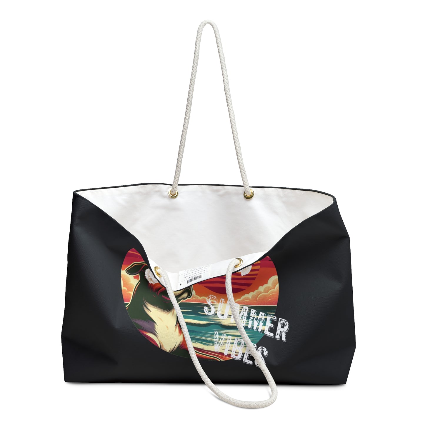 Pit Bull Summer Vibes Large Weekender Bag Retro, Pit bull Mom Beach Bag, Gifts For Pit Bull Lovers, Pittie Mom