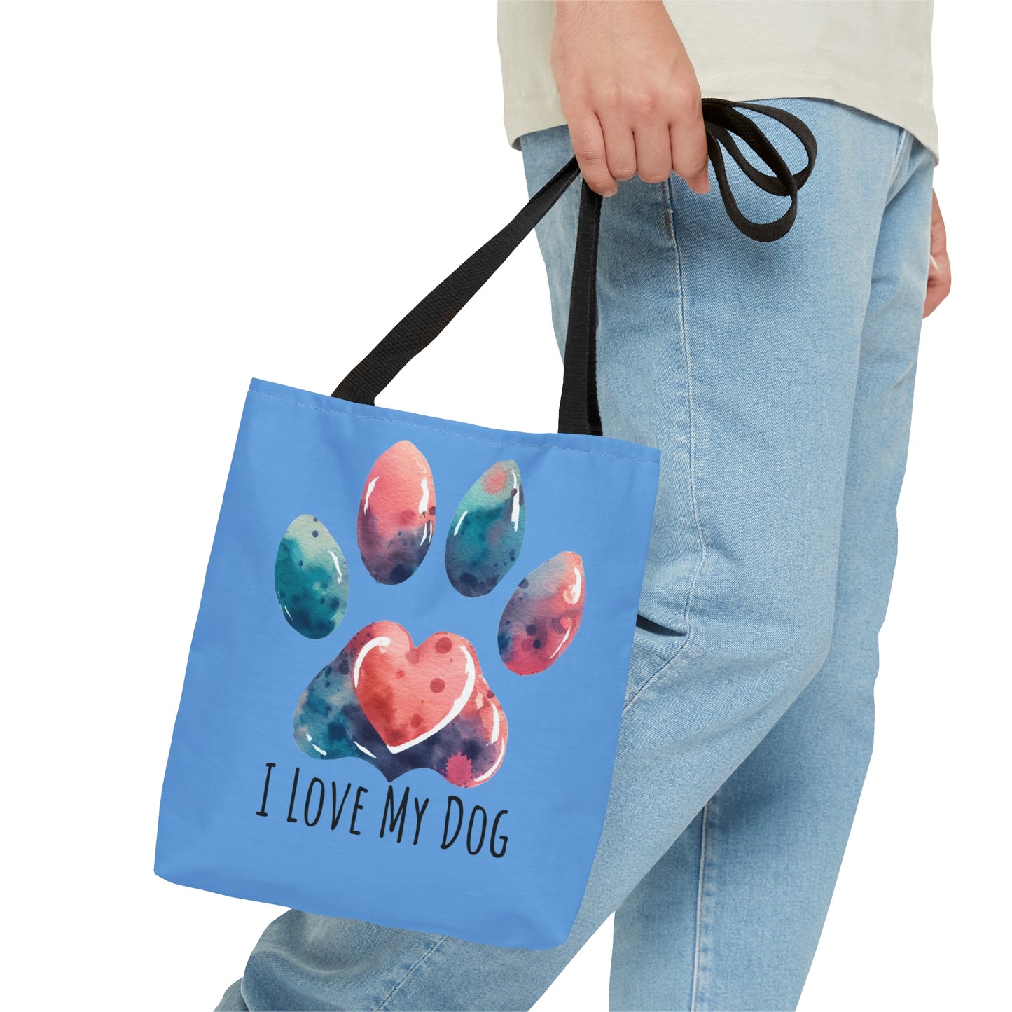 I love My Dog Floral Tote Bag for Dog Mom