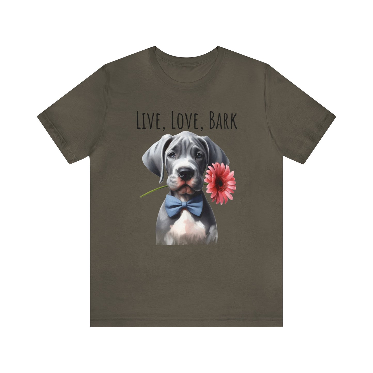 Live Love Bark Great Dane Puppy Unisex Jersey Short Sleeve Tee