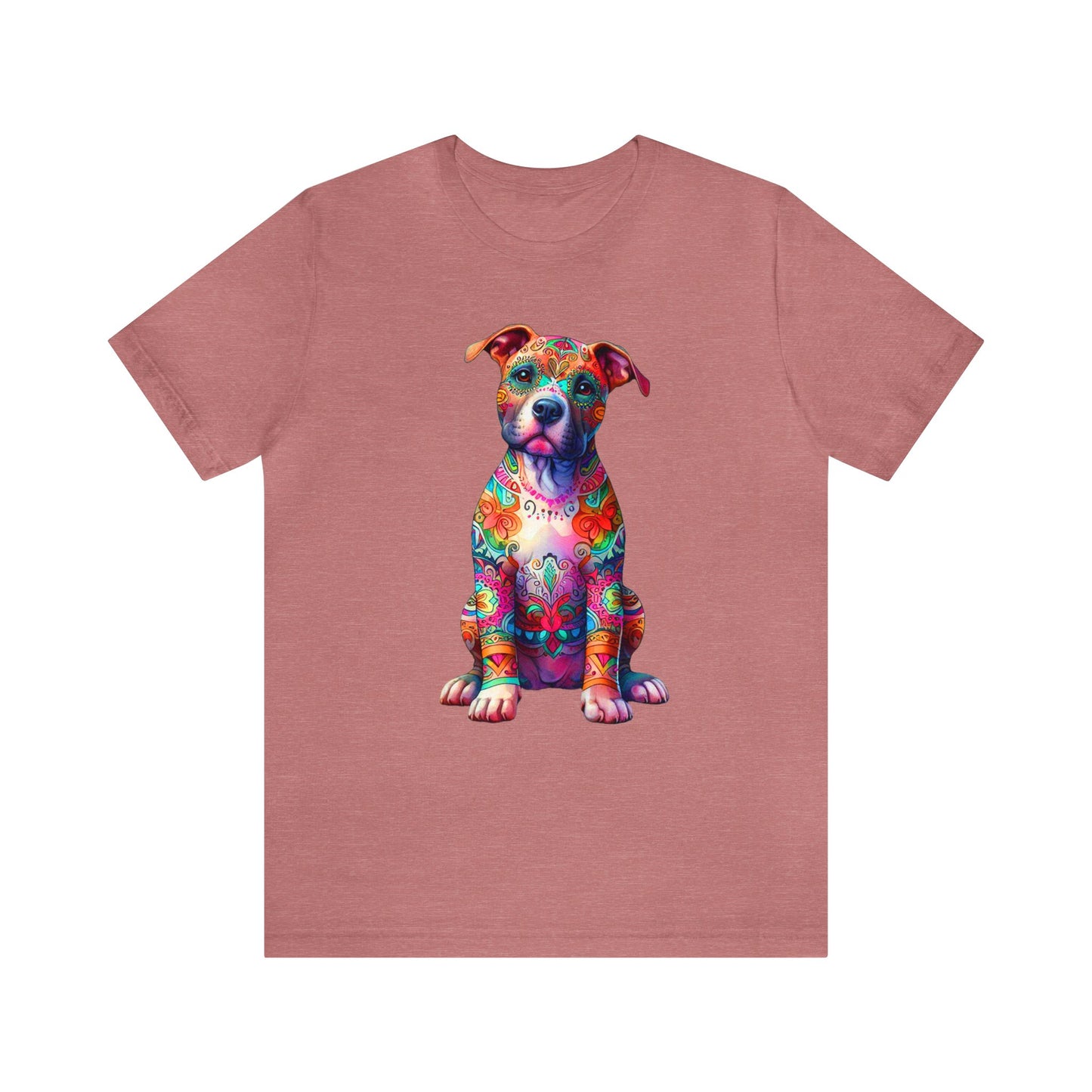 Vibrant Neon Floral Pitbull unisex Jersey Tee ,Dog Lover Shirt, Rescue Dog Shirt, Pitbull Lover, Dog Mom Shirt, Dog Mom Gift, Pittie Mom