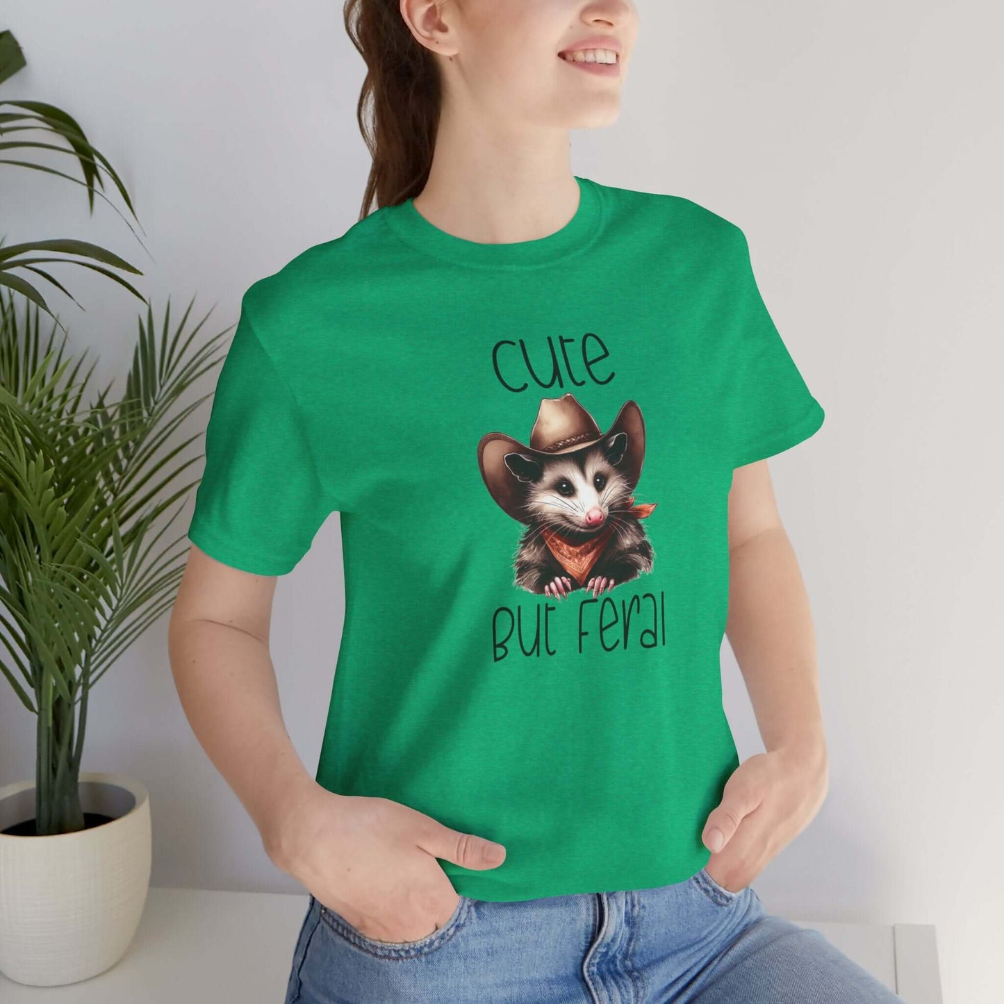 Cute But Feral Funny Opossum Tee