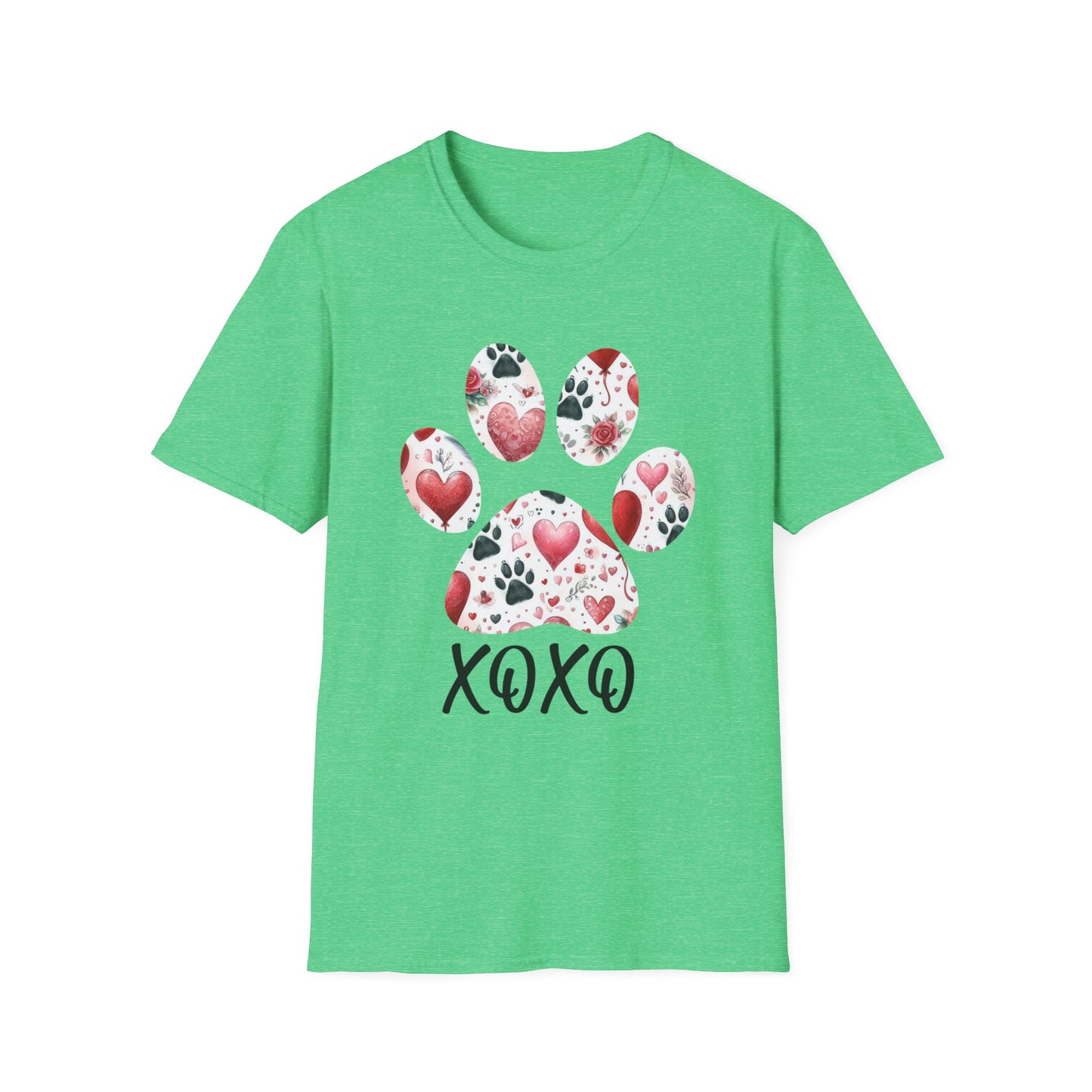 XOXO Paw Shirt, Dog Valentine Day Soft Style shirt gift, Valentine's Day Gift, Valentine Shirt Women, Gift Tee Dog Owner, Animal Tee Lover