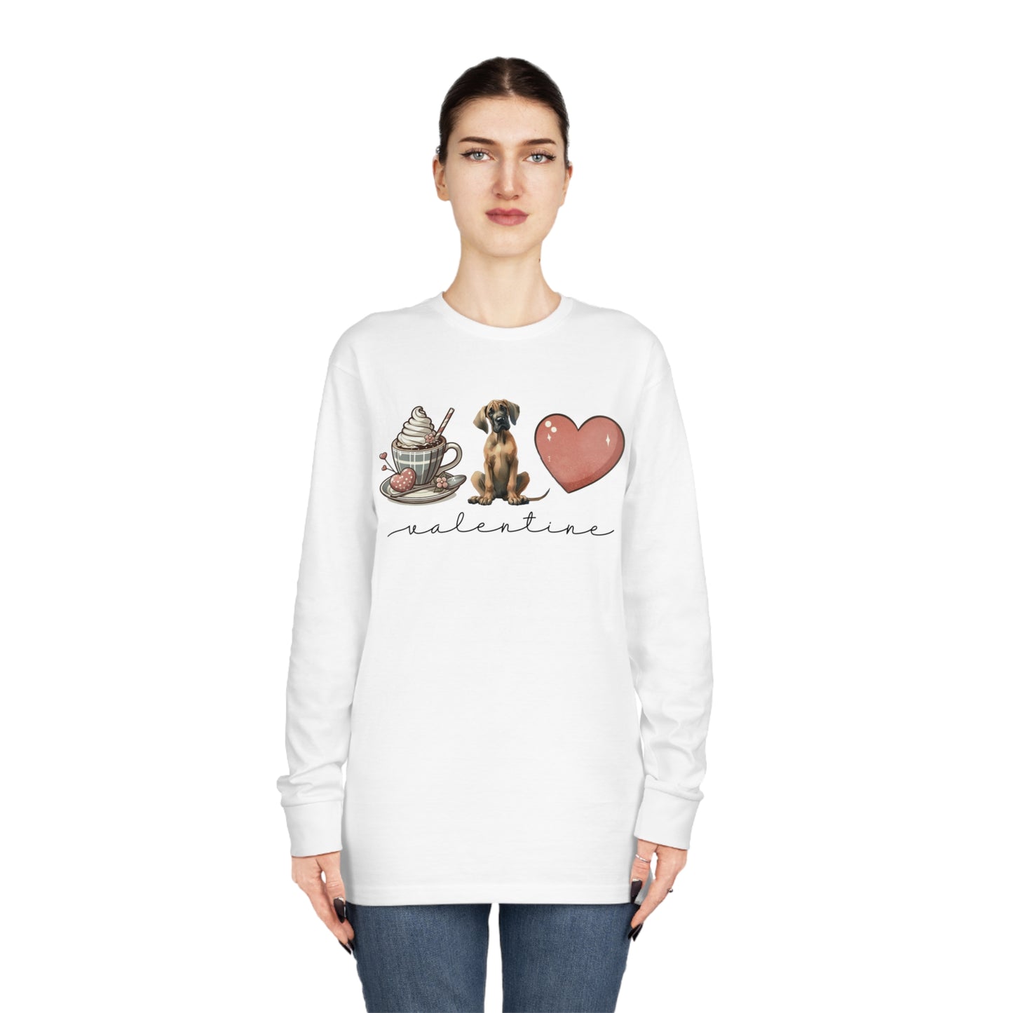 Valentine Dog long-sleeved tee, Love Dog Shirt, Valentine Shirt,Valentine Sweater,Valentine Crewneck Lovely Dog Shirts, Dogs Be My Valentine