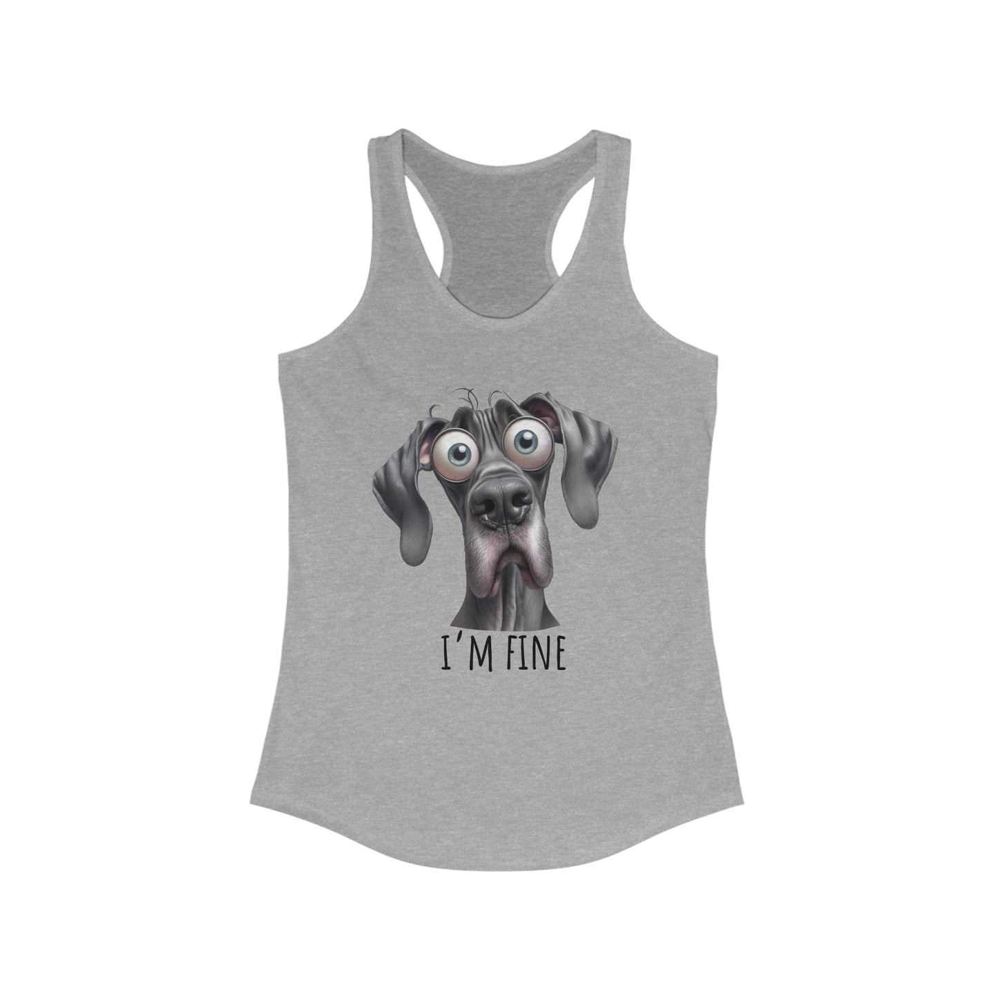 I'm Fine Funny Great Dane Tank Top