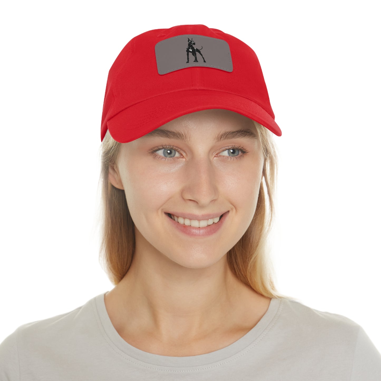 Great Dane with Cropped Ears Silhouette Low Profile Summer Ball Cap