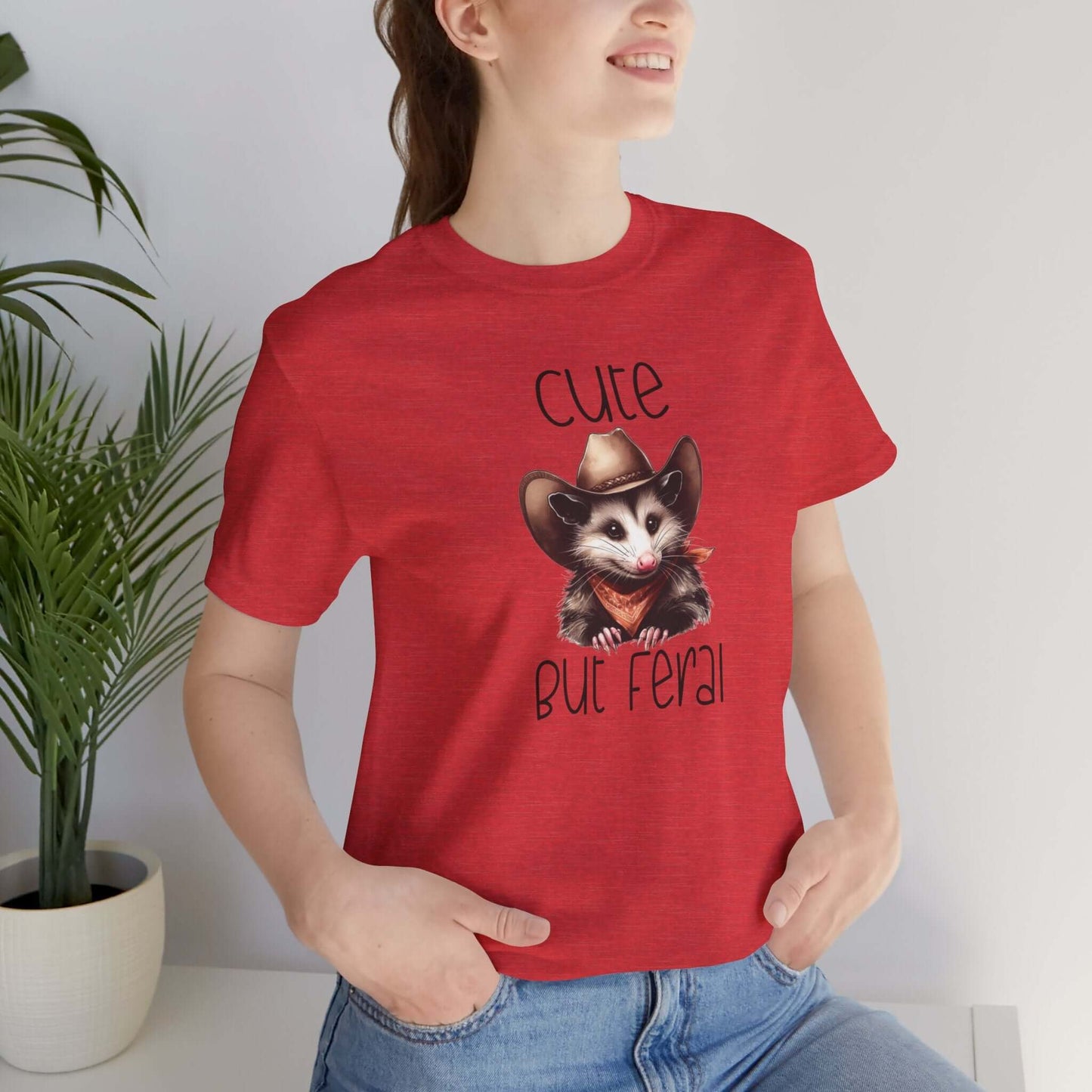 Cute But Feral Funny Opossum Tee