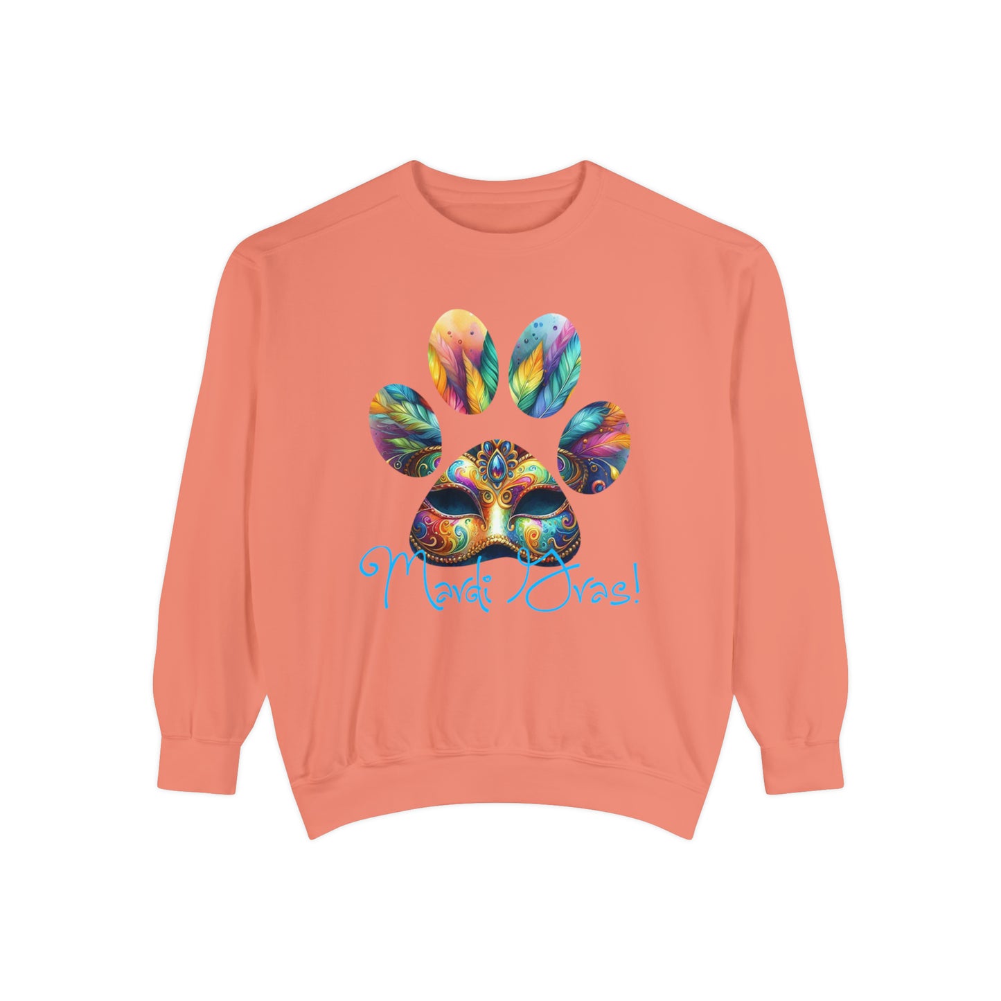 Mardi Gras Paw Print Unisex Garment-Dyed Sweatshirt