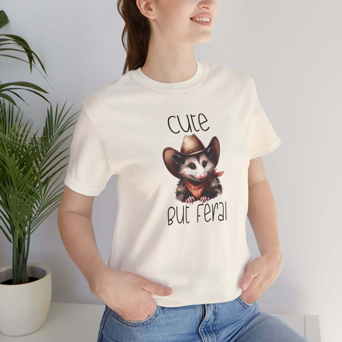 Cute But Feral Funny Opossum Tee