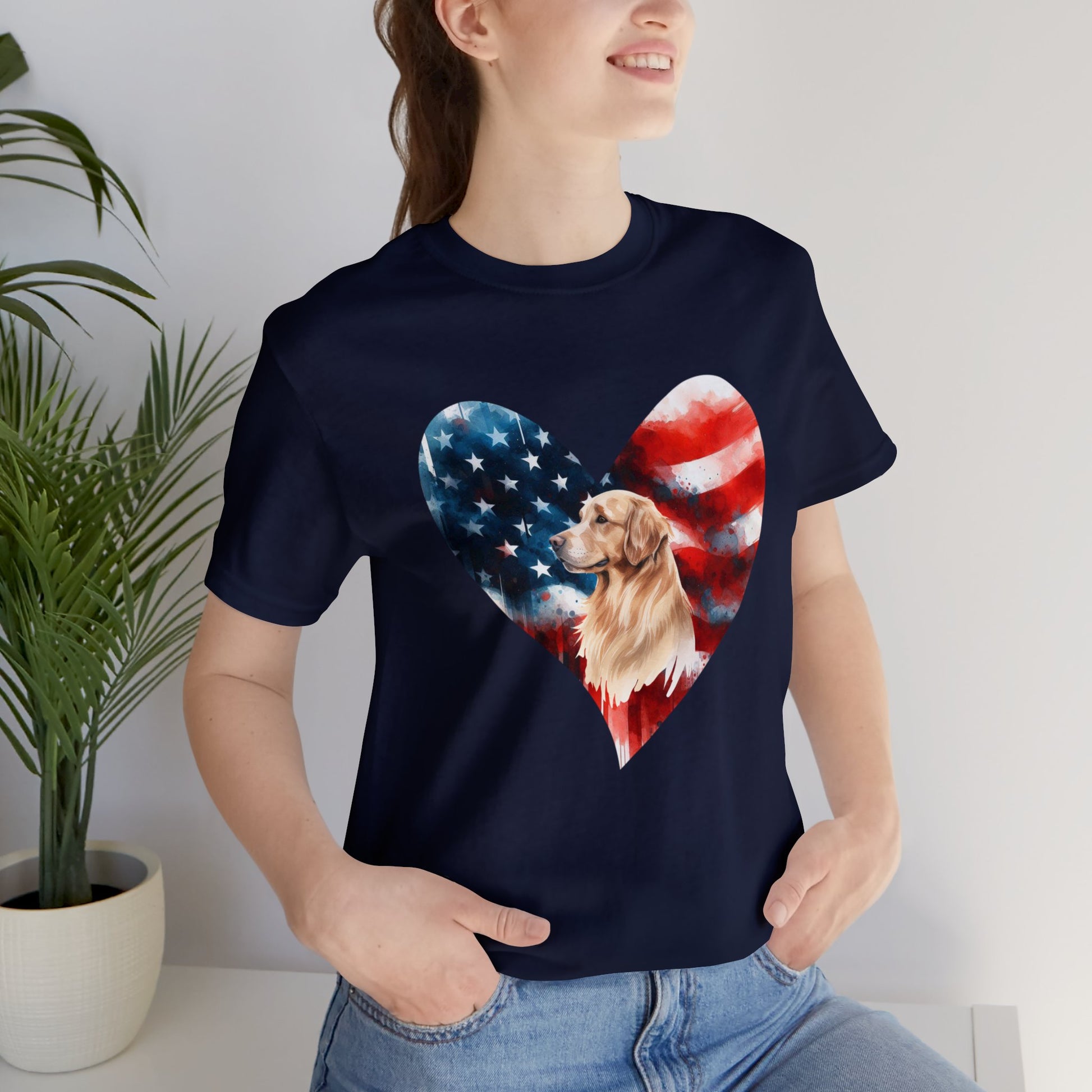 Golden Retriever American Flag - Four More Paws