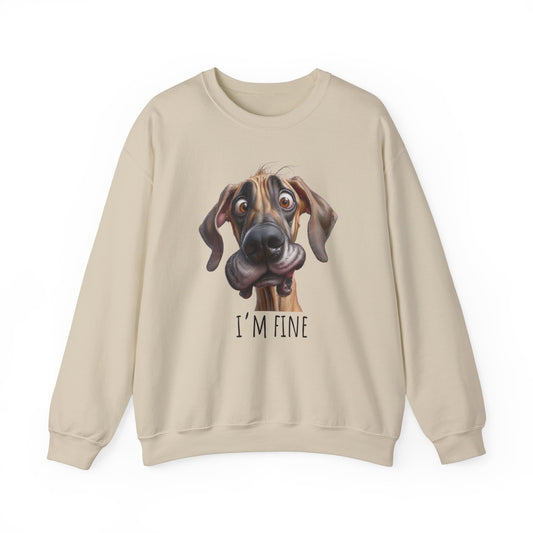 I'm Fine Funny Fawn Unisex Heavy Blend™ Crewneck Sweatshirt