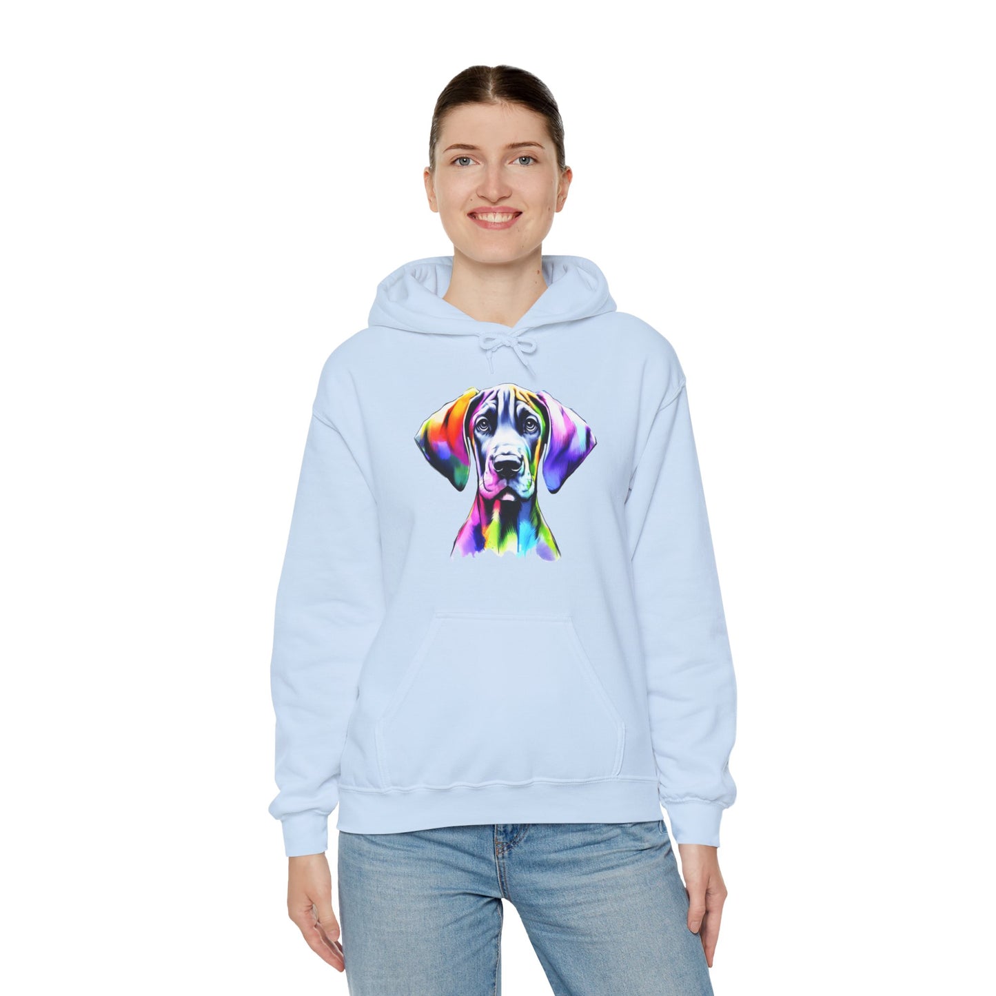 Neon Great Dane Dog Lover Hoodie