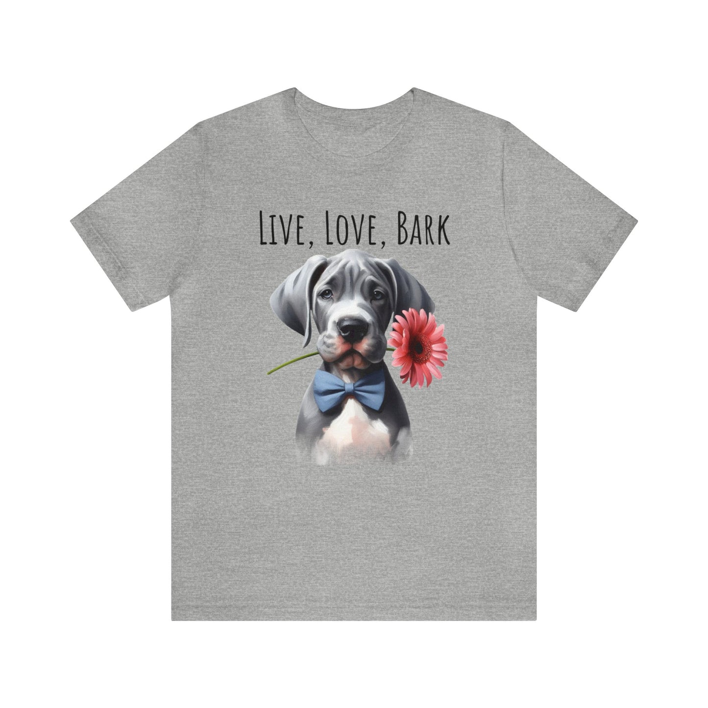 Live Love Bark Great Dane Puppy Unisex Jersey Short Sleeve Tee