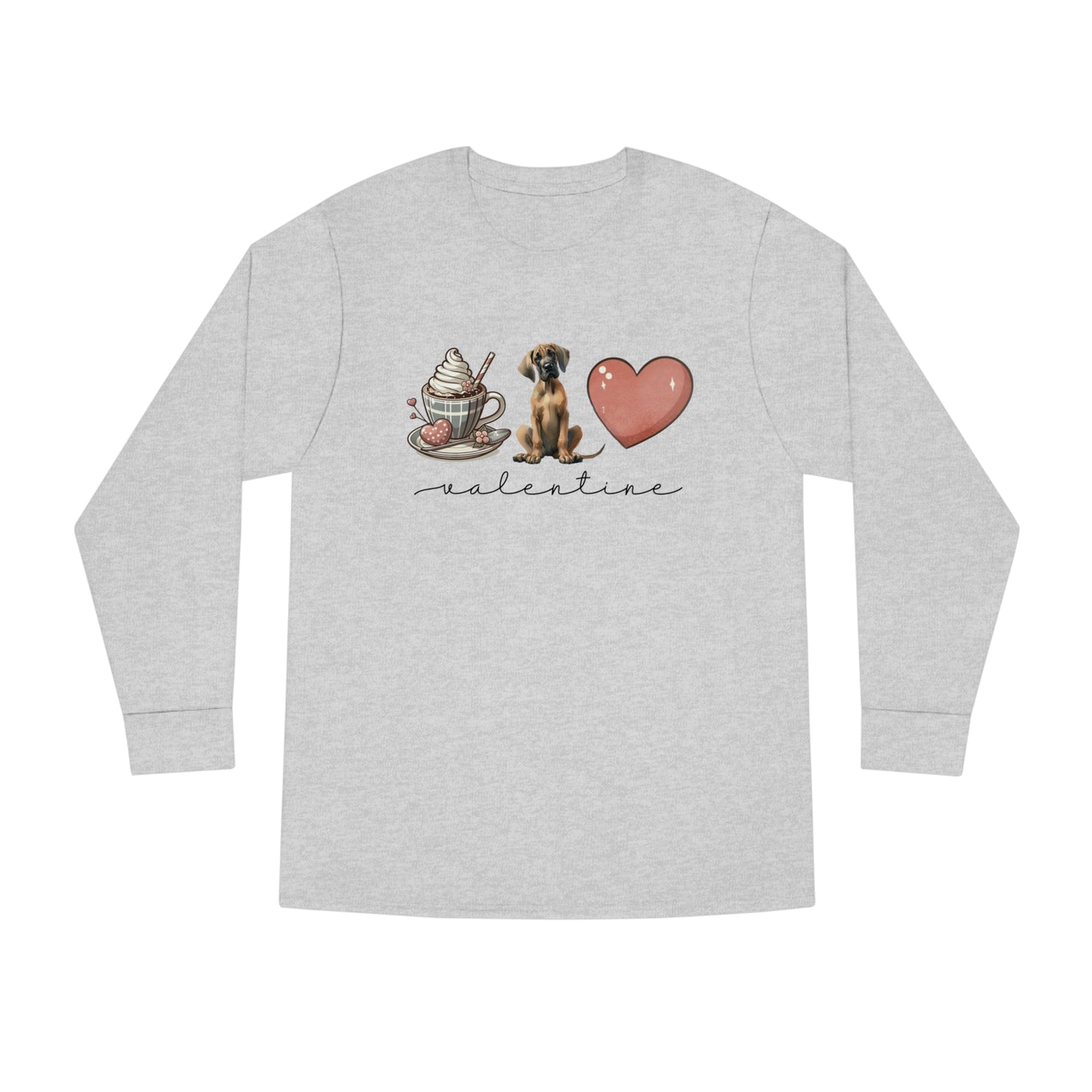 Valentine Dog long-sleeved tee, Love Dog Shirt, Valentine Shirt,Valentine Sweater,Valentine Crewneck Lovely Dog Shirts, Dogs Be My Valentine