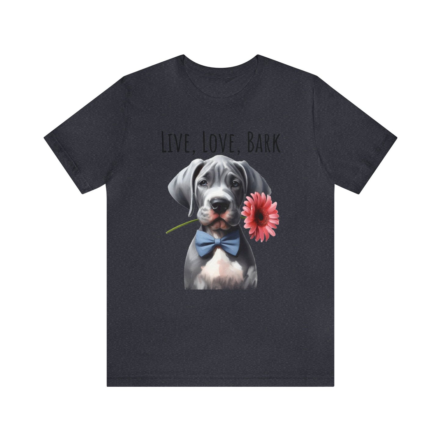 Live Love Bark Great Dane Puppy Unisex Jersey Short Sleeve Tee