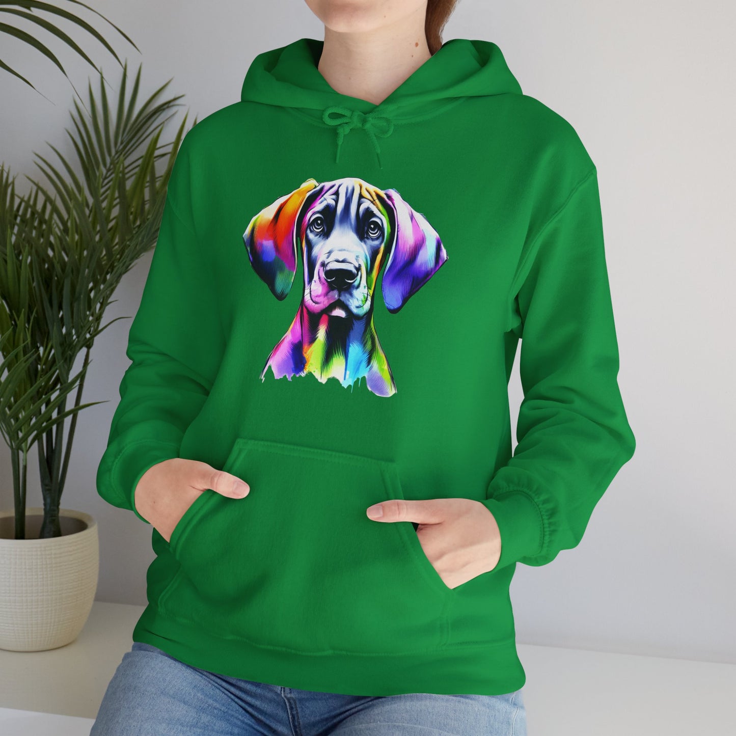 Neon Great Dane Dog Lover Hoodie