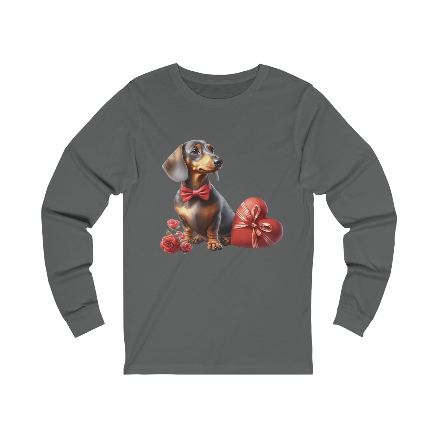 Dachshund Valentine Long Sleeve Shirt, Dachshund Lover Shirt, Valentine Gift for Dachshund Owner, Cute Long Sleeve Shirt