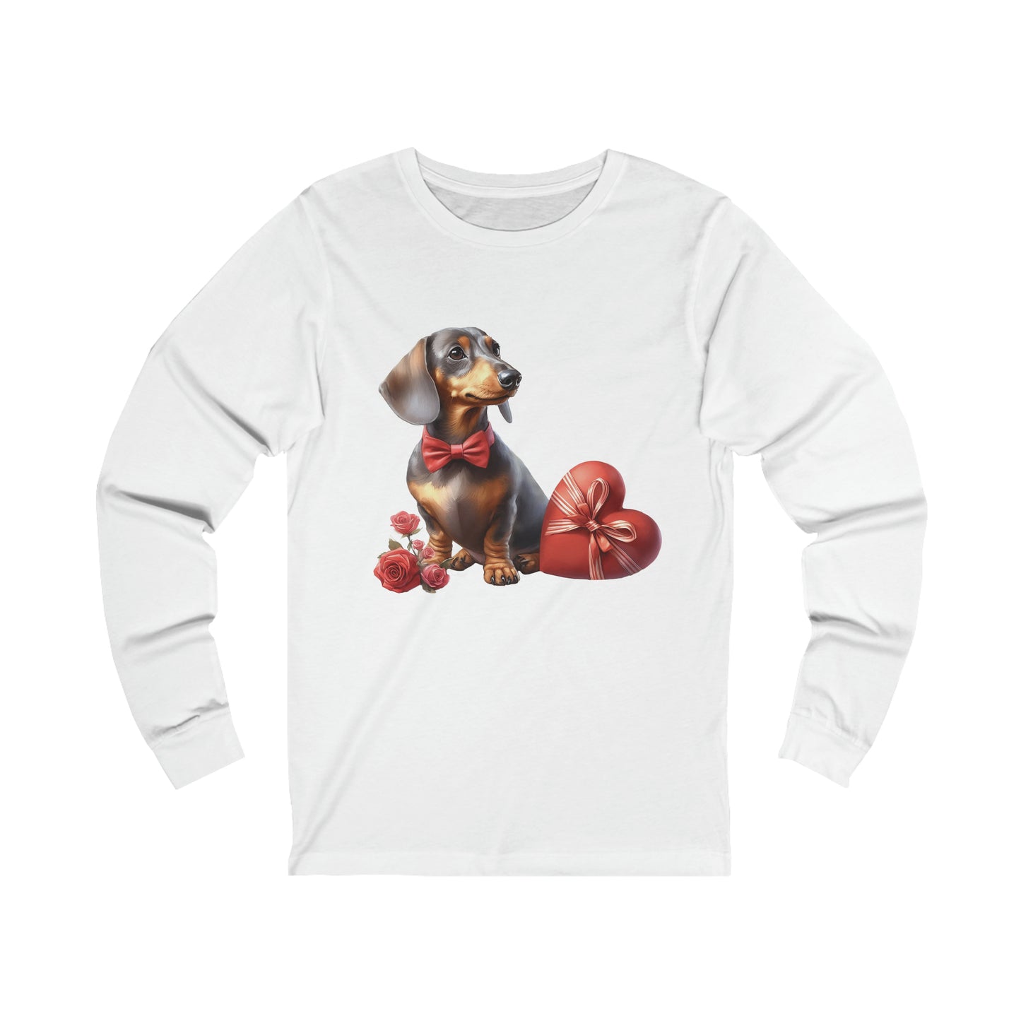 Dachshund Valentine Long Sleeve Shirt, Dachshund Lover Shirt, Valentine Gift for Dachshund Owner, Cute Long Sleeve Shirt