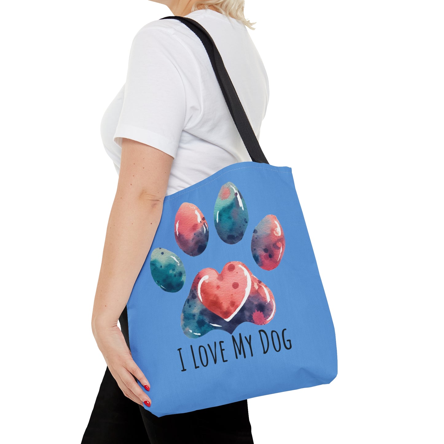 I love My Dog Floral Tote Bag for Dog Mom