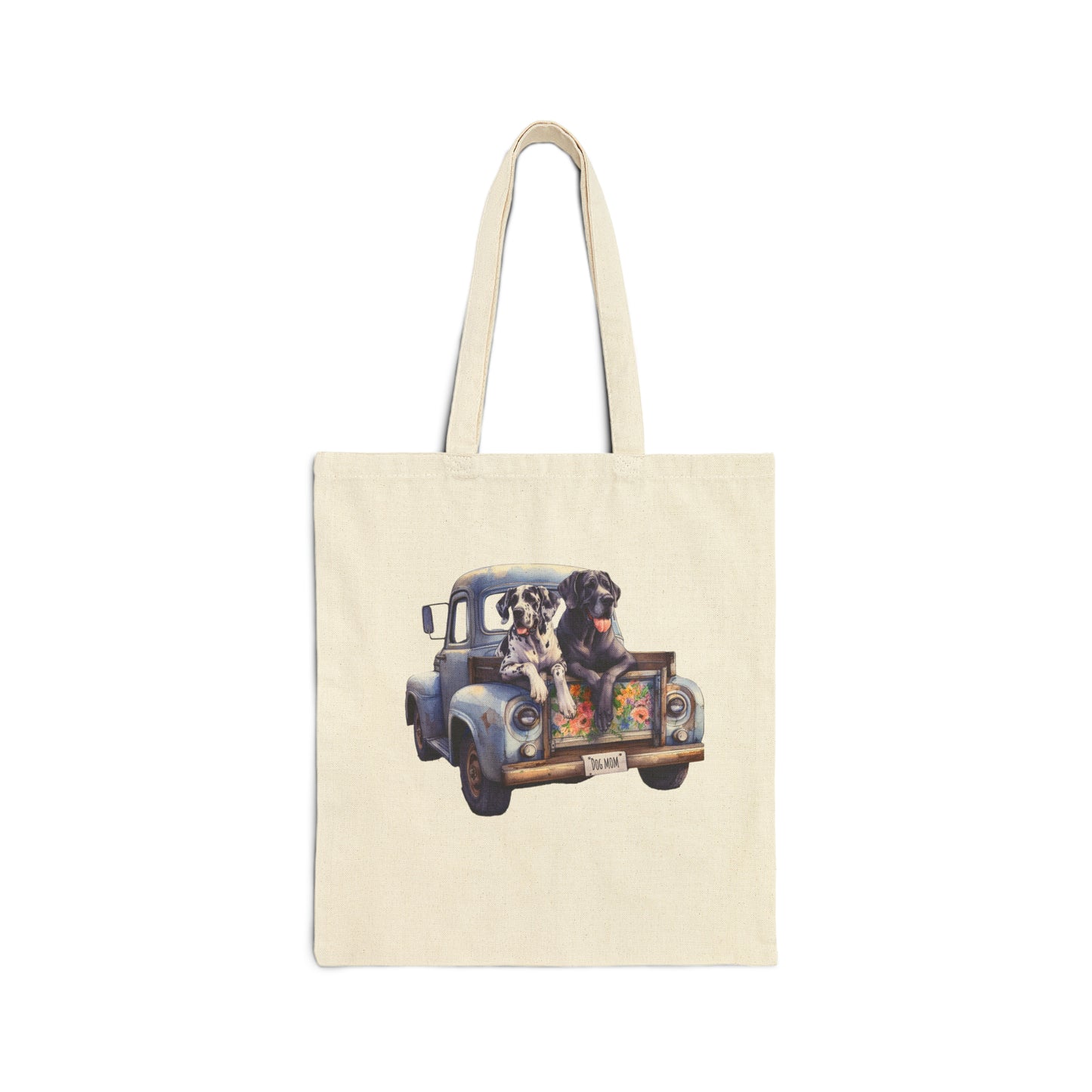 Great Dane Dog Mom Vintage Truck Cotton Canvas Tote Bag