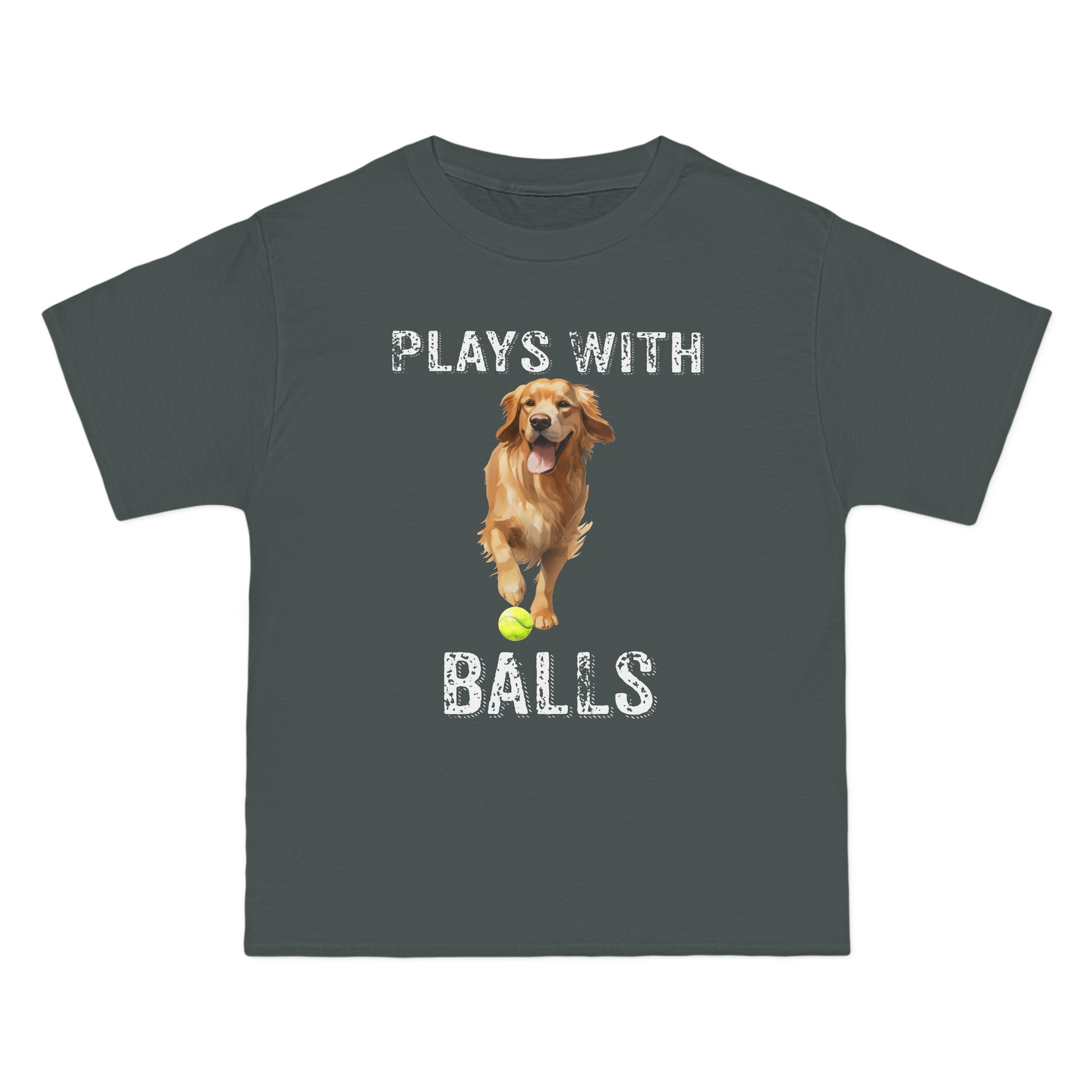 Plays With Balls Funny Golden Retriever T-Shirt - Four More Paws