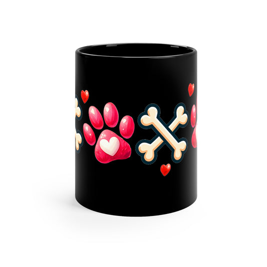 XOXO Valentine Dog Coffee Mugs, Valentine gift for dog lover, personalized coffee cups, dog lover gift, XOXO dog gift ,11oz Black Mug