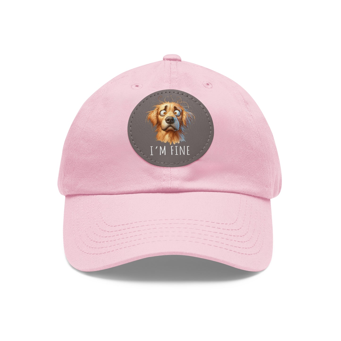 I'm Fine Funny Golden Retriever Hat with Leather Patch