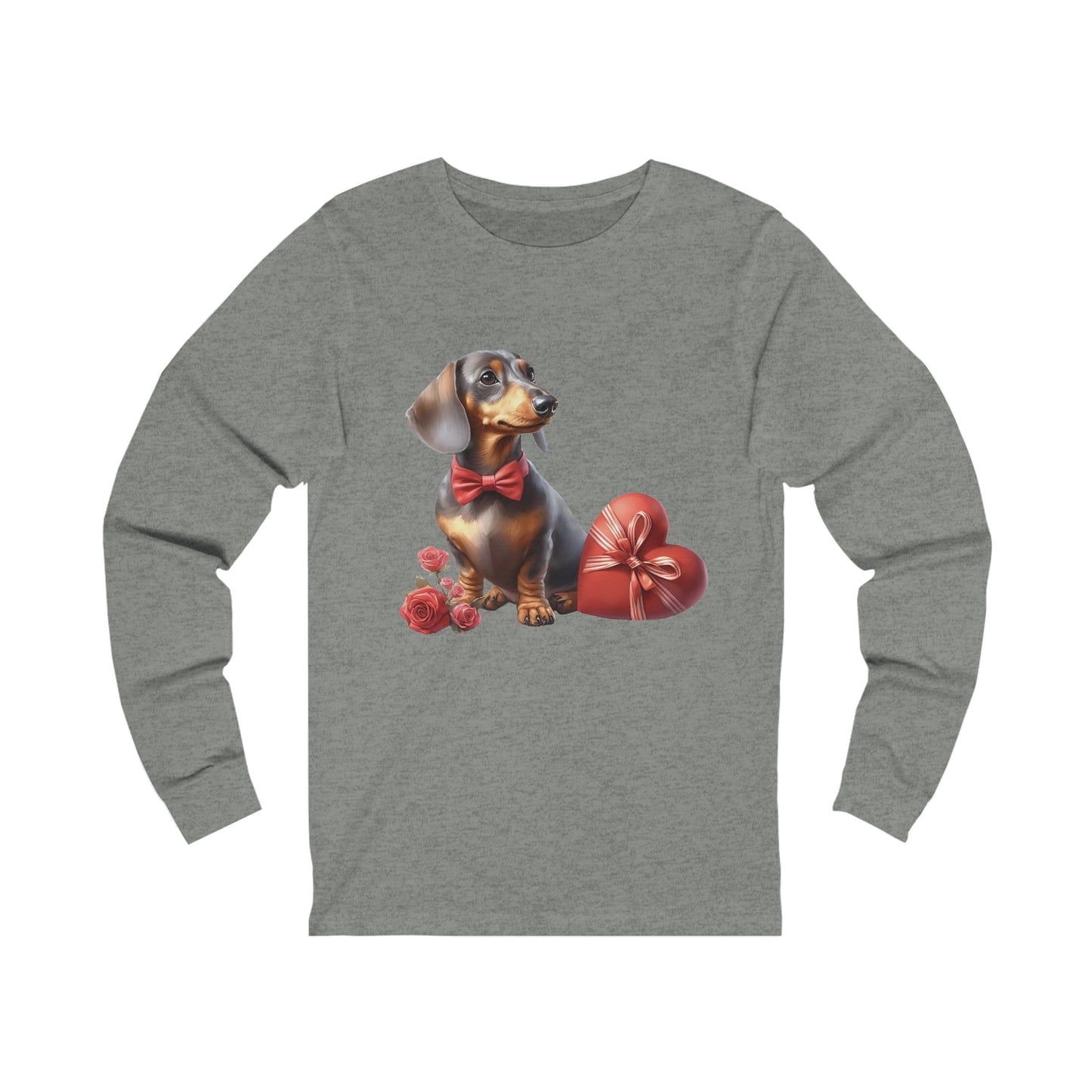 Dachshund Valentine Long Sleeve Shirt, Dachshund Lover Shirt, Valentine Gift for Dachshund Owner, Cute Long Sleeve Shirt