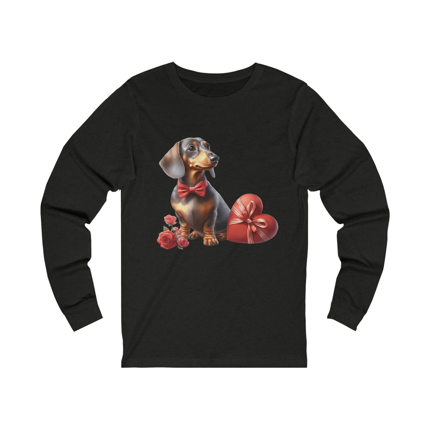 Dachshund Valentine Long Sleeve Shirt, Dachshund Lover Shirt, Valentine Gift for Dachshund Owner, Cute Long Sleeve Shirt