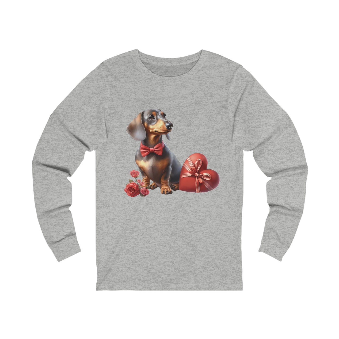 Dachshund Valentine Long Sleeve Shirt, Dachshund Lover Shirt, Valentine Gift for Dachshund Owner, Cute Long Sleeve Shirt