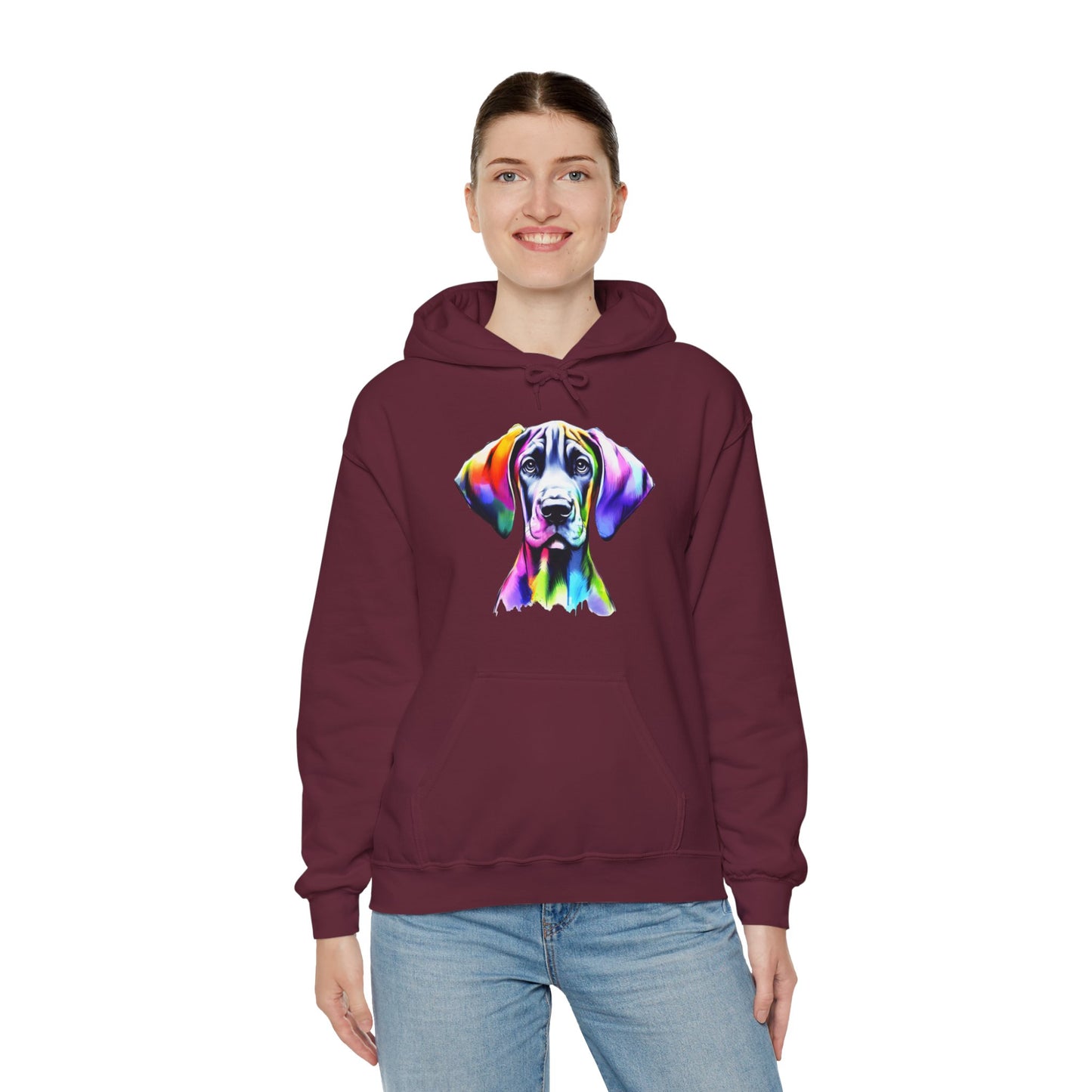 Neon Great Dane Dog Lover Hoodie