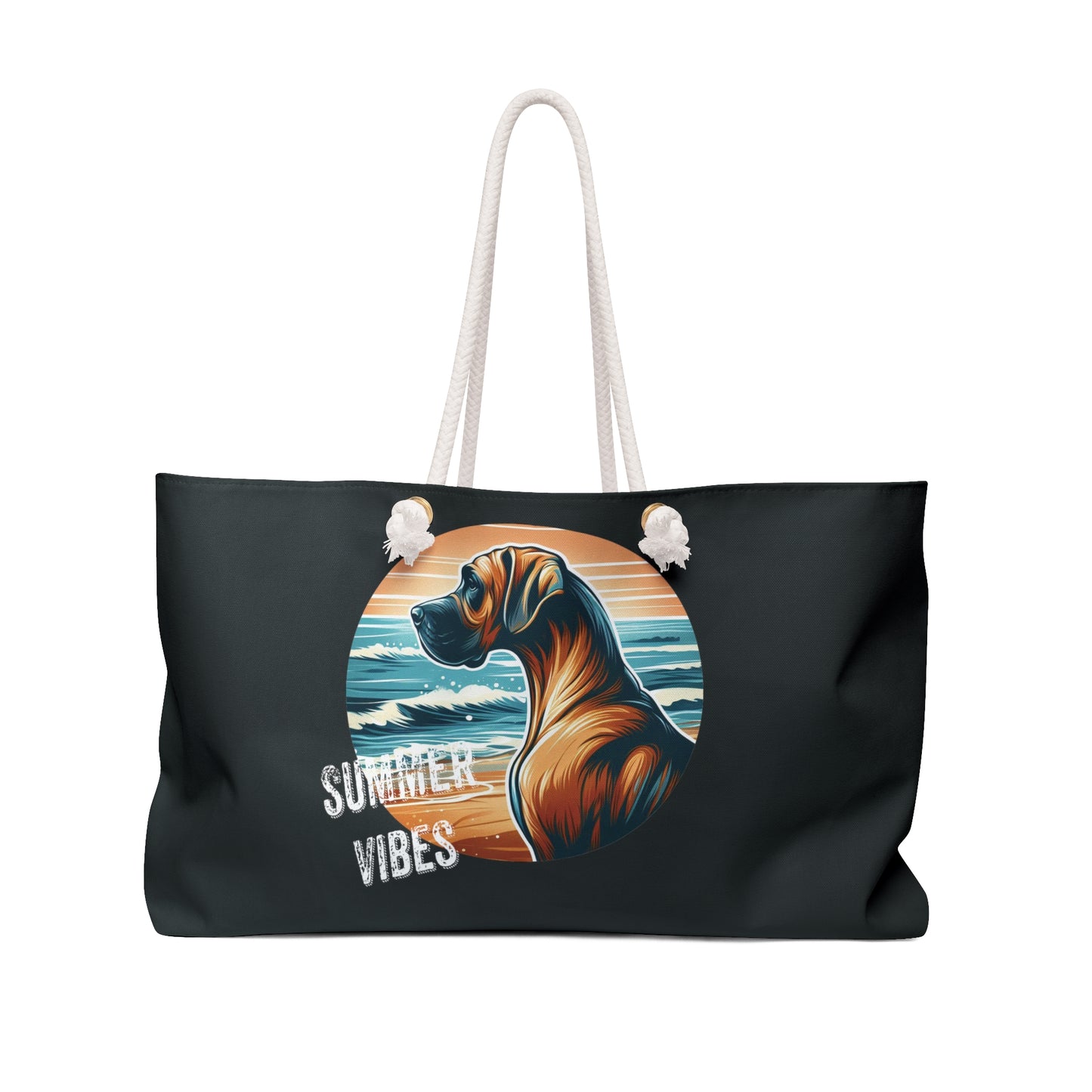 Summer Vibes Fawn Great Dane Beach Retro Weekender Bag